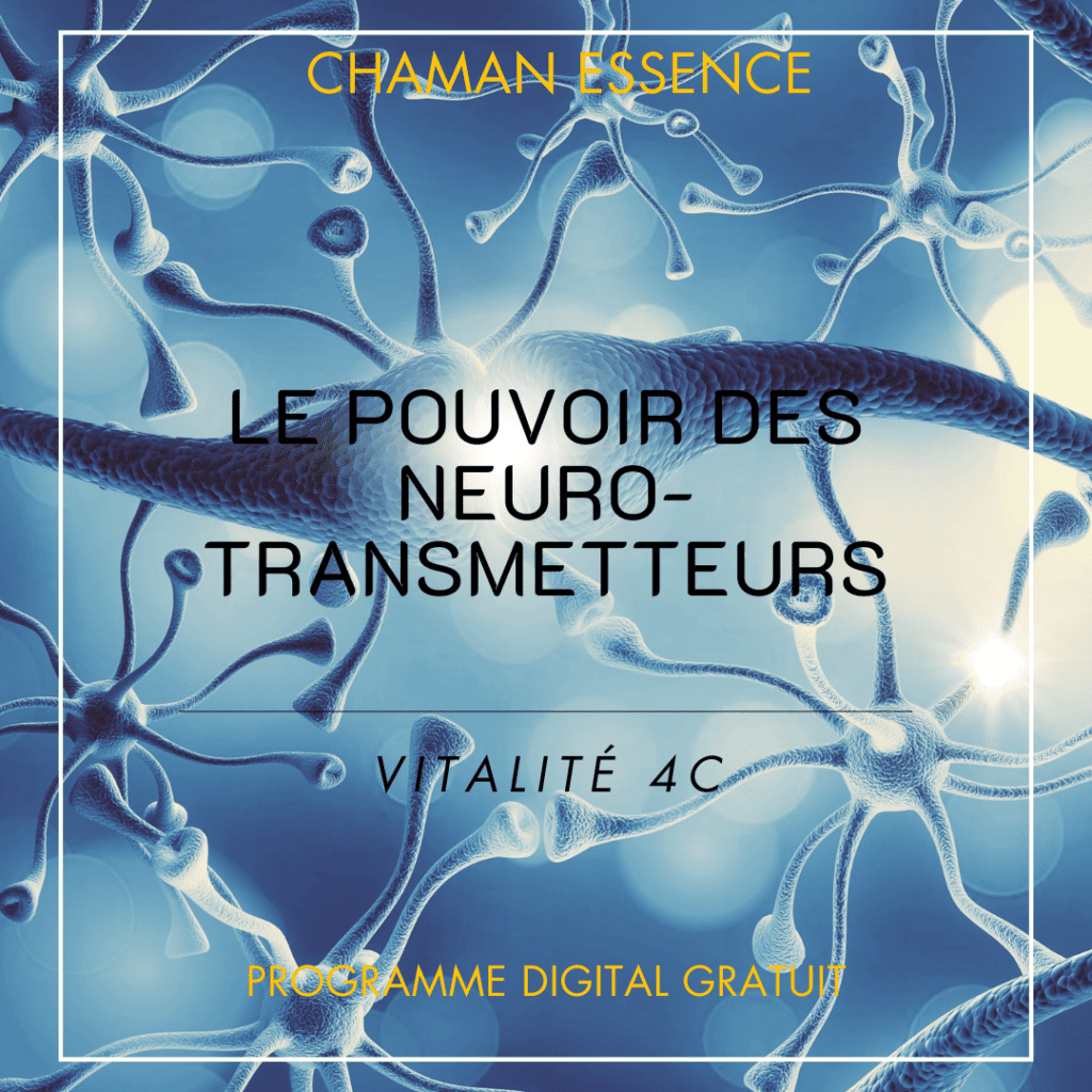 programme digital gratuit, Découvrez le pouvoir des neurotransmetteurs pour une vie plus saine, plus heureuse et plus épanouie ! Une masterclass vidéo exclusive sur le rôle des neurotransmetteurs dans la vitalité 4C. Nous vous y partagerons aussi les 6 conseils pour optimiser le bon fonctionnement du cerveaux. Une série de 4 tests pour analyser l’équilibre ou les déséquilibres de vos neurotransmetteurs principaux (sérotonine, GABA, Acétylcholine, Dopamine). Des conseils pratiques et des solutions naturelles pour rééquilibrer vos neurotransmetteurs par l’alimentation, l’activité physique et des pratiques de santé. Et en bonus nous vous offrons un protocole de rééquilibrage adapté aux résultats spécifiques de vos tests.